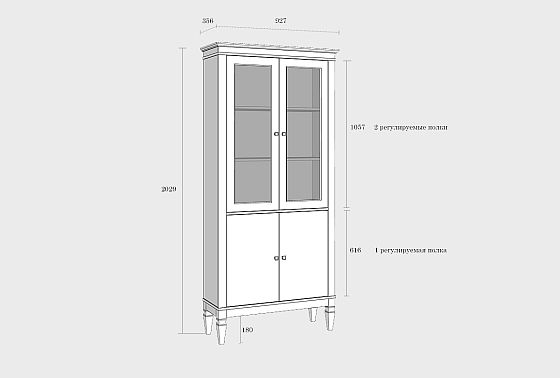 Витрина "Ольса-С" 220 массив сосны 6