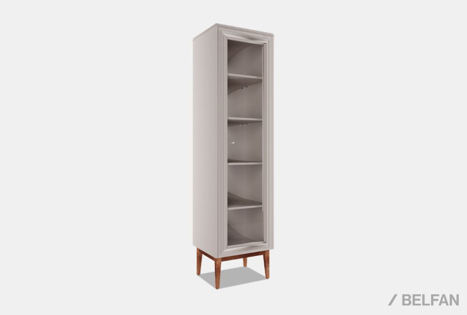 Витрина 1-но дв. "Сакраменто" (правая) массив и шпон дуба, МДФ 2