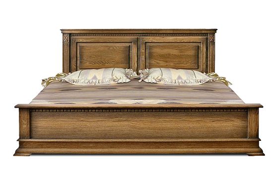 Кровать "Верди Люкс" (низкое изножье) массив и шпон дуба 2