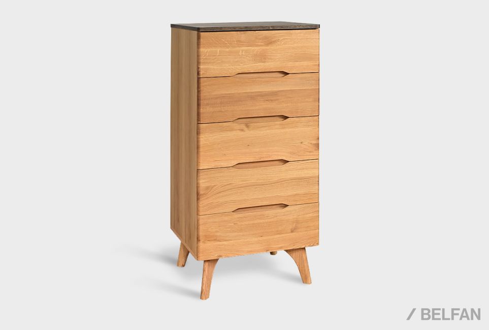 Комод "Элва" B-5 высокий массив и шпон дуба 1