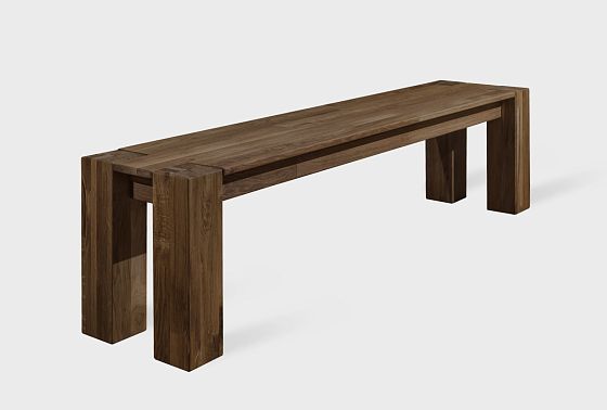 Скамья "Берген" П-03 (сечение опор 120х120) массив дуба 2