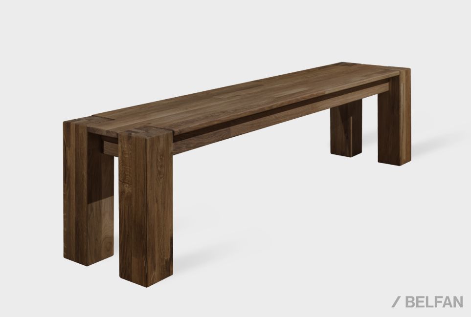 Скамья "Берген" П-03 (сечение опор 120х120) массив дуба 1