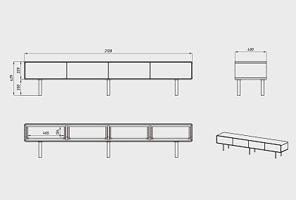 Тумба под ТВ низкая "Норман" 4