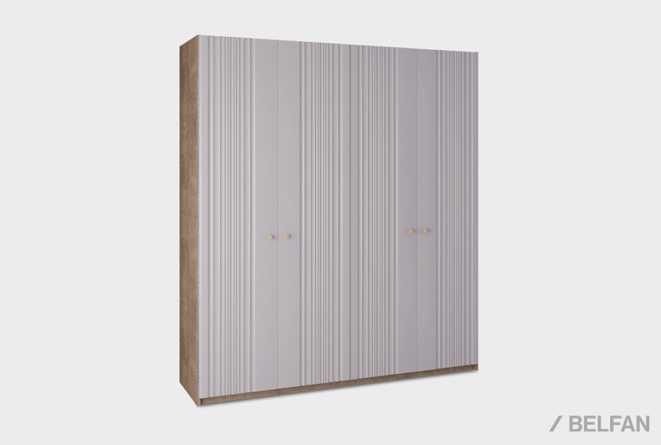 Шкаф для одежды 4-х дверный "Меридиан" шпон дуба, МДФ 1
