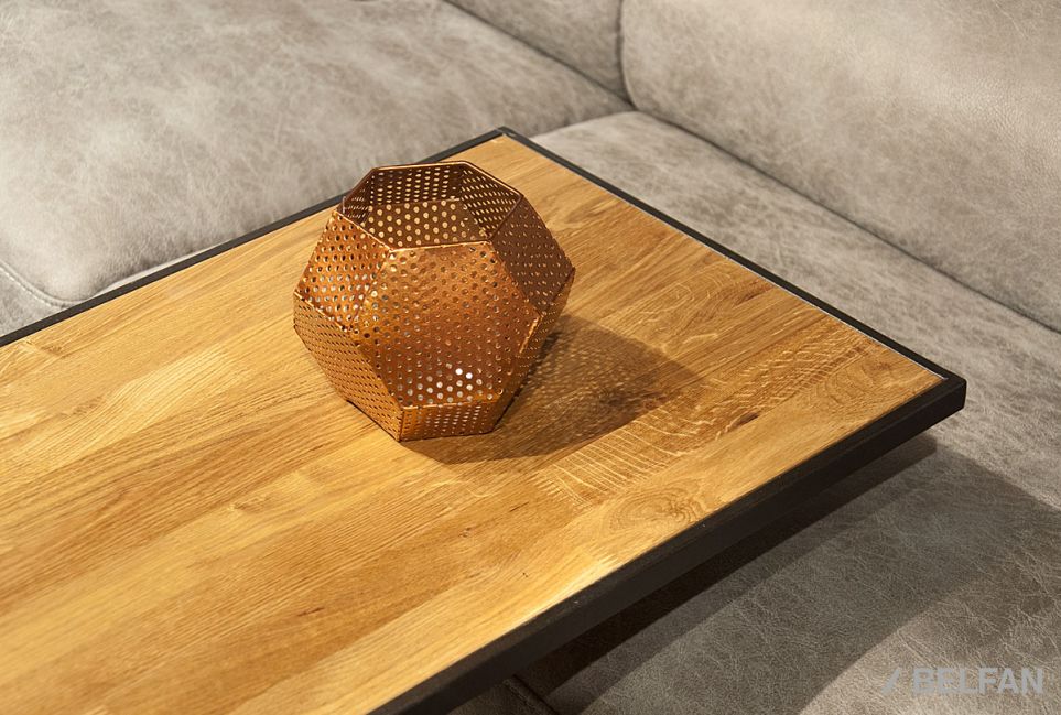 Стол кофейный "Арт" приставной массив дуба, металл 3