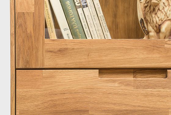 Шкаф с витриной 1-но дверный "Ирвинг" (правый) массив дуба 3