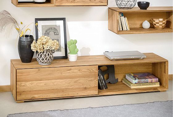 Тумба под ТВ "Гринвуд" массив дуба 16