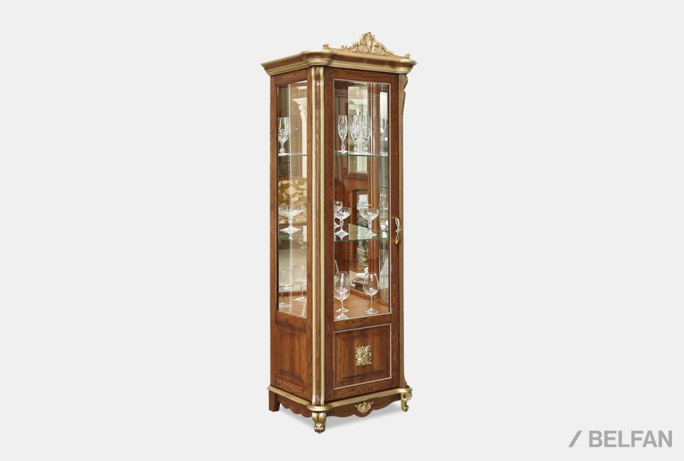 Шкаф с витриной "Алези 8 Люкс" (левый) массив дуба 1