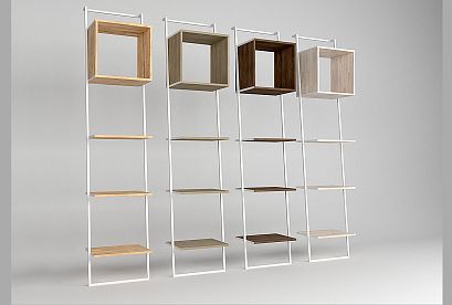 Стеллаж "Арт" 440; пристенный наклонный; *КМ-009.440; графит, белый металл