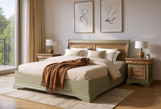 Кровать "Оливия" (низкое изножье) массив и шпон ольхи 7