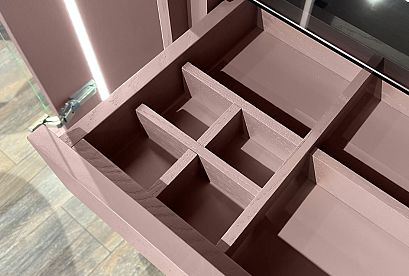 Тумба высокая "Сакраменто" (стекло); *А-016.84; кашемир, орех