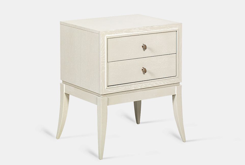 Тумба прикроватная "Коста"; олива+белая патина