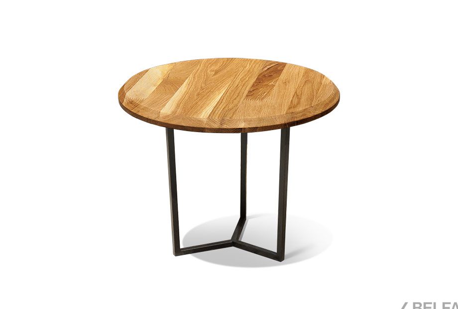 Стол журнальный "Арт" круглый 50 массив дуба, металл 1