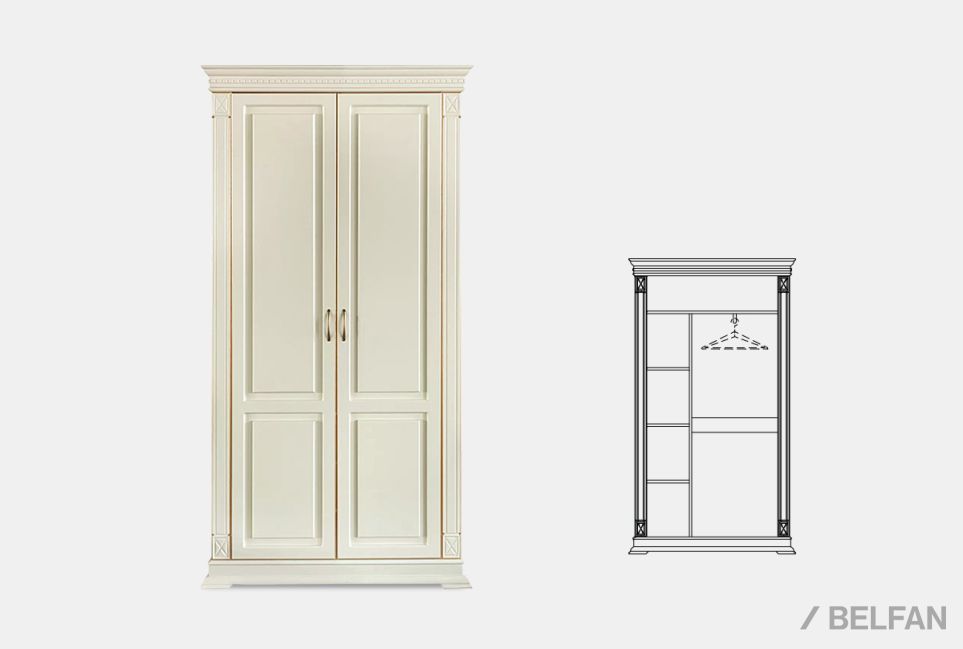 Шкаф для одежды 2-х дв. "Верди Люкс 2/2" массив и шпон дуба 1