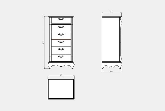 Комод высокий "Тэфи" 01 массив и шпон дуба 7