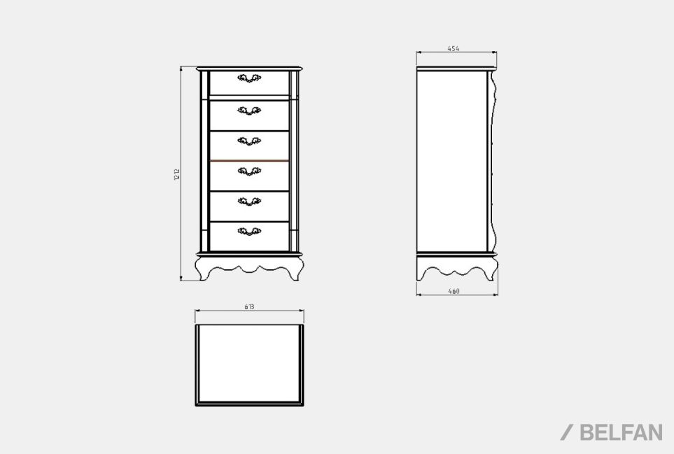 Комод высокий "Тэфи" 01 массив и шпон дуба 6