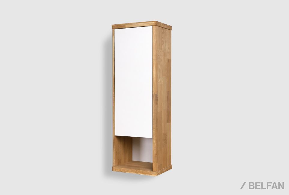 Шкаф навесной "Уоллстрит" (левый) массив дуба, МДФ 1