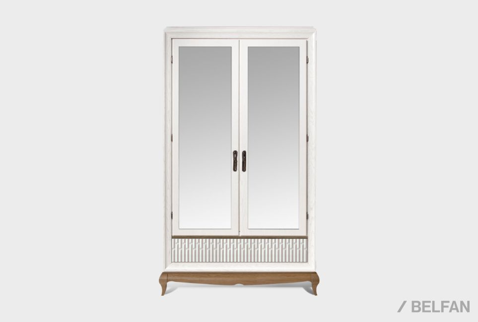 Шкаф для одежды 2-х дв. "Армония" с зеркалом массив и шпон дуба 1