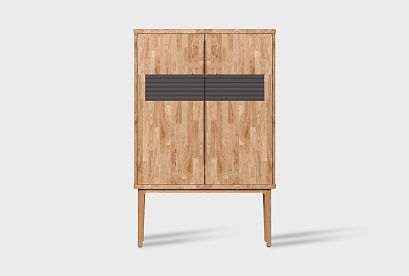 Тумба высокая "Уоллстрит"; *А-012.82; к-бейц-масло, ф-бейц-масло, вст-антрацит