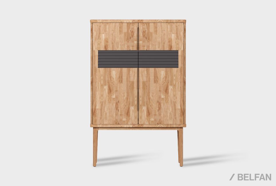 Тумба высокая "Уоллстрит" массив дуба, МДФ 2