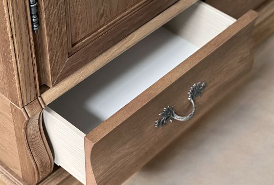 Шкаф для одежды "Тэфи" 3-х дв. с зеркалом массив и шпон дуба 6