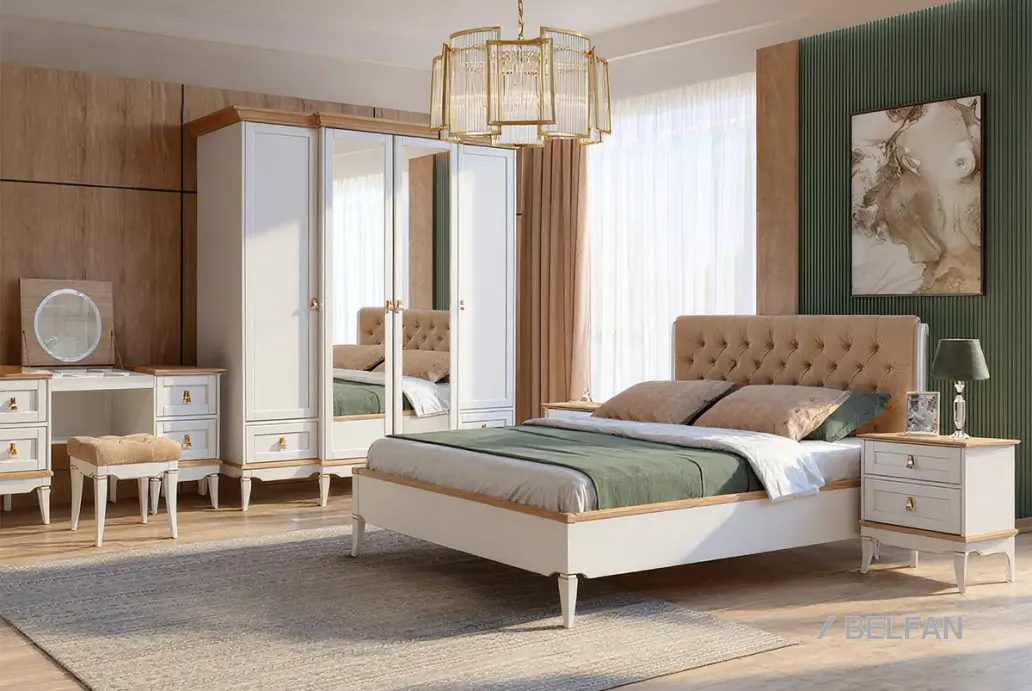 Спальня «Стюарт» #4 дуб белый, натуральный дуб