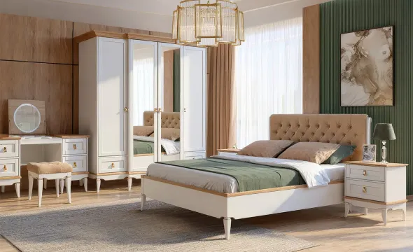 Спальня «Стюарт» #4. Цвет: дуб белый, натуральный дуб Спальня «Стюарт» #4