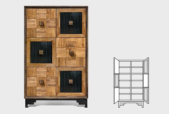 Шкаф "Cube Design" 6 массив и шпон дуба 9