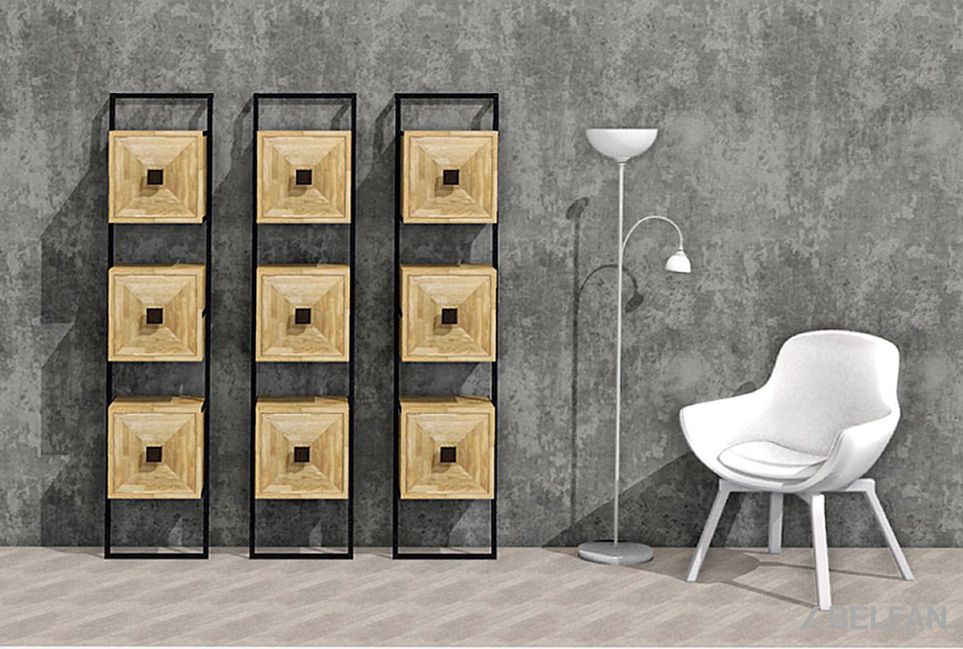 Стеллаж "Арт" 441 массив и шпон дуба, МДФ, металл 3