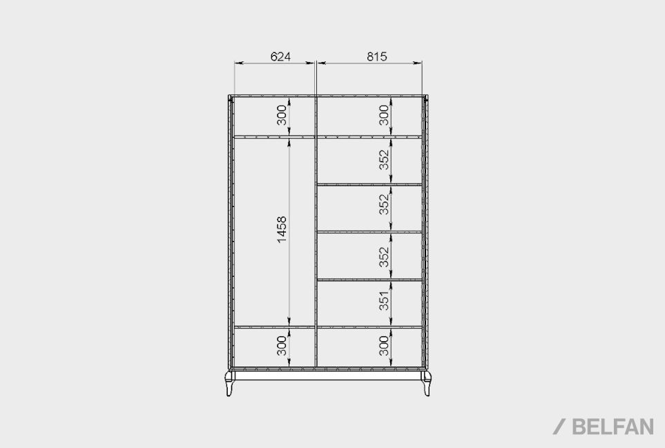 Шкаф-купе для одежды 2-х дв. "Армония" без зеркала массив и шпон дуба 2