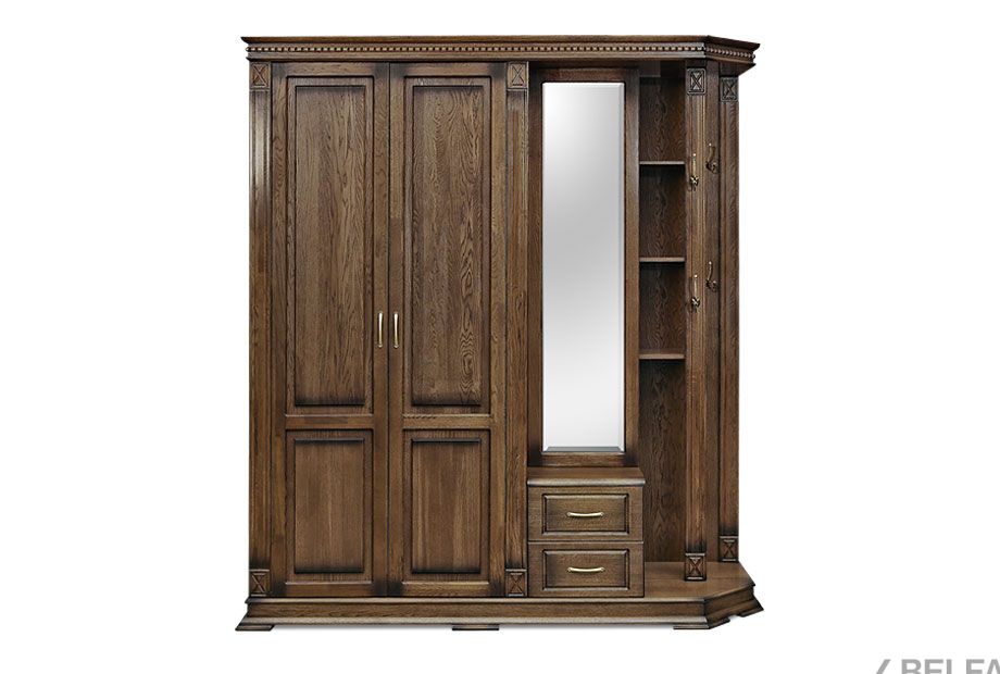 Шкаф комбинированный "Верди Люкс" 1 массив и шпон дуба 1