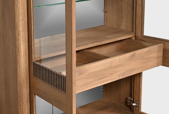 Тумба высокая "Бергамо" (стекло) массив дуба 10