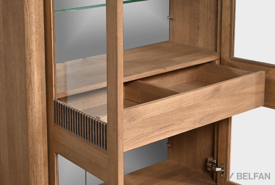 Тумба высокая "Бергамо" (стекло) массив дуба 6