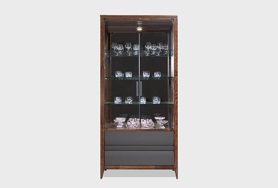 Витрина 2-х дверная «Дакота» массив и шпон дуба, МДФ 5