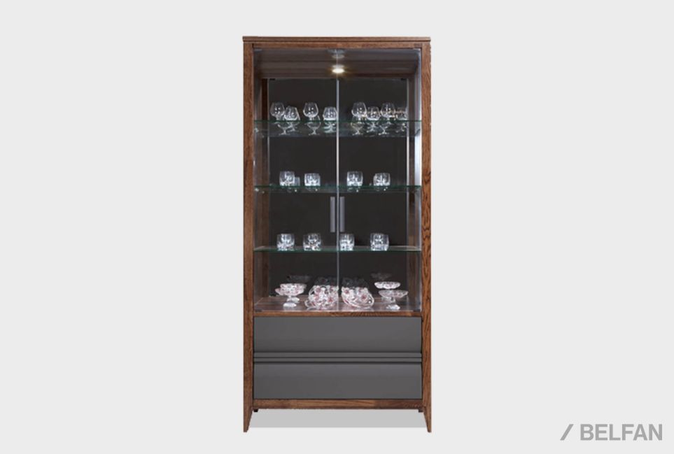 Витрина 2-х дверная «Дакота» массив и шпон дуба, МДФ 1