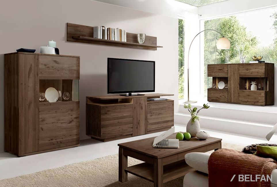 Тумба 3-х секционная "Мидгард" массив дуба 2