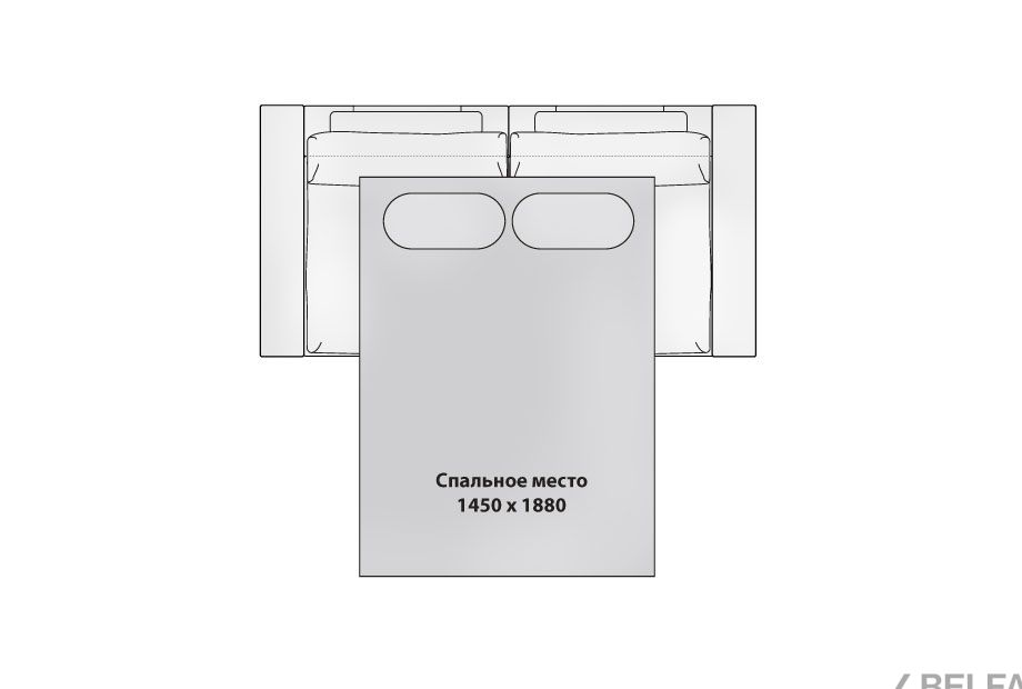 "Лофт" диван 2-х модульный 4