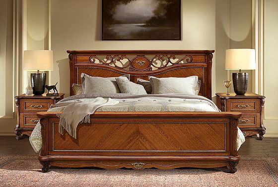 Кровать "Алези" с подьемным механизмом (низкое изножье) массив и шпон дуба 5