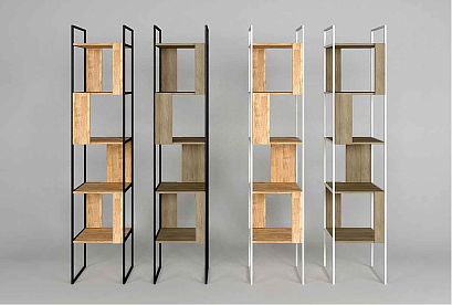 Стеллаж "Арт" 430; узкий; *КМ-009.430; бейц-масло, чёрный металл