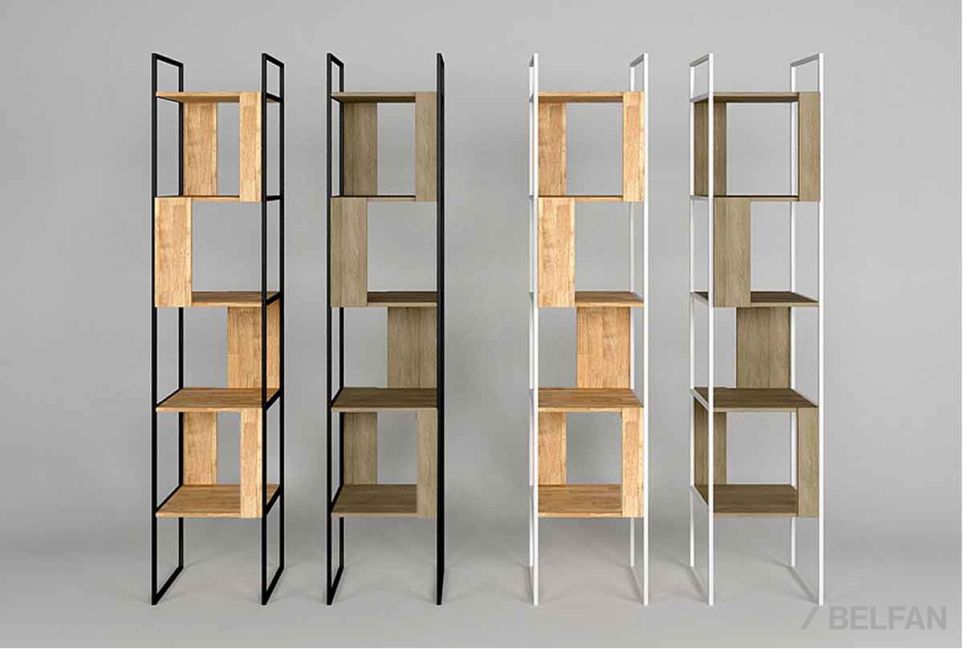 Стеллаж "Арт" 430 массив дуба, металл 4