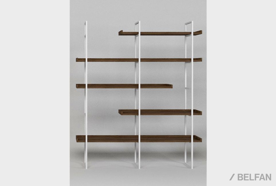 Стеллаж "Арт" 453 массив дуба, металл 1