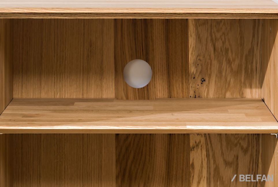 Тумба "Норман" 3 с нишей (правая) массив дуба, МДФ, металл 3