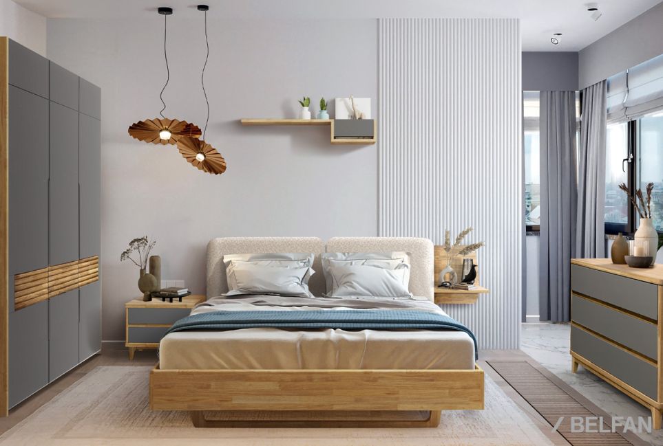 Кровать "Уоллстрит" (мягкое изголовье) массив дуба 3