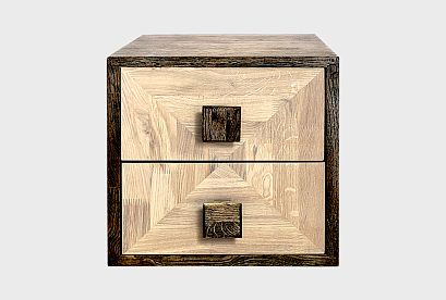 Модуль для стеллажей открытых "Cube Design" (с ящиками); 2 ящика; *КМ-009.202; графит, белёный дуб