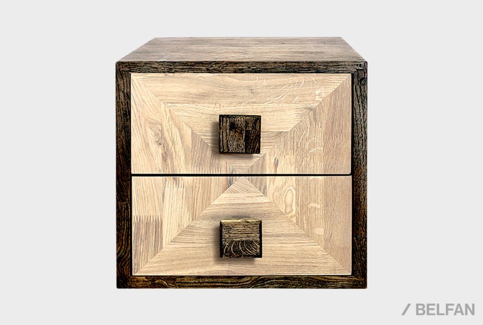 Модуль для стеллажей открытых "Cube Design" (с ящиками) массив дуба 2