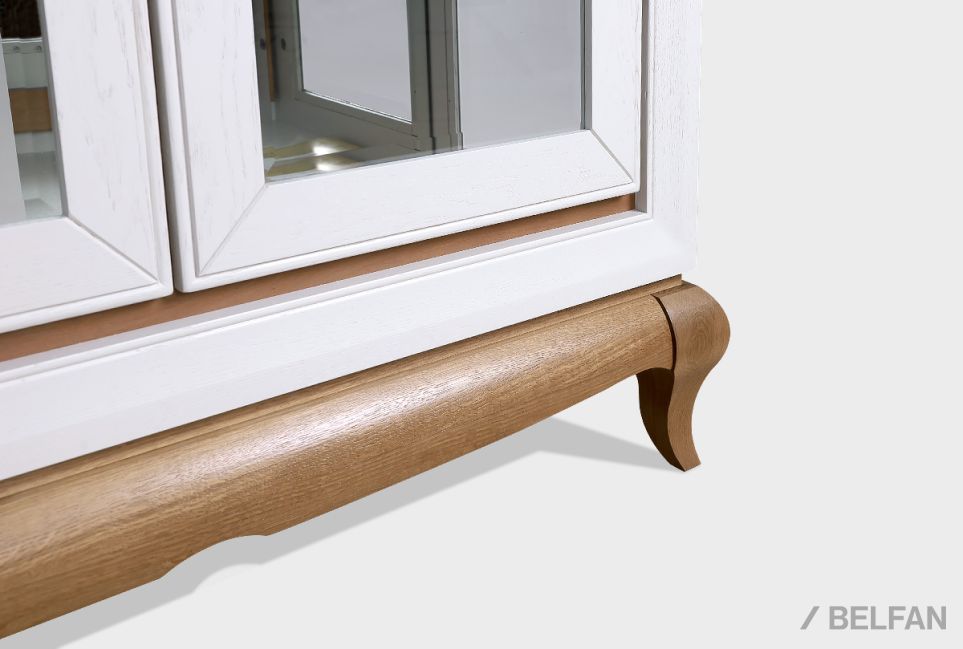 Шкаф с витриной 2-х дверный "Армония" массив и шпон дуба 4