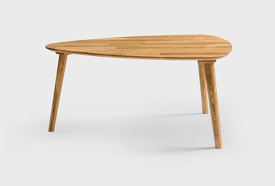 Стол журнальный "Арт" 90 (капля) массив дуба 10