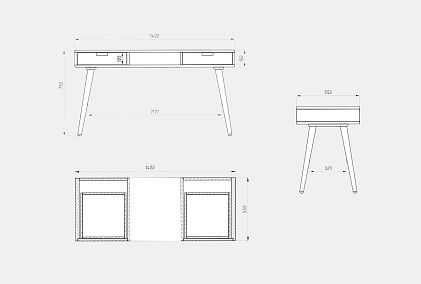 Стол письменный "Ирвинг" (2 ящика)