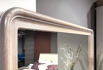 Зеркало "Алекса"; *ММ-376-05; айвори+жемчужный дуб, золотая патина