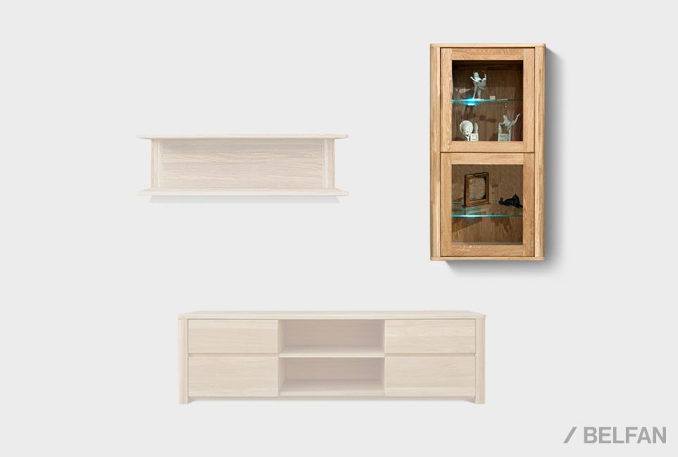 Шкаф навесной 1-но секц. вертикальный "Норд" (правый) массив дуба 1